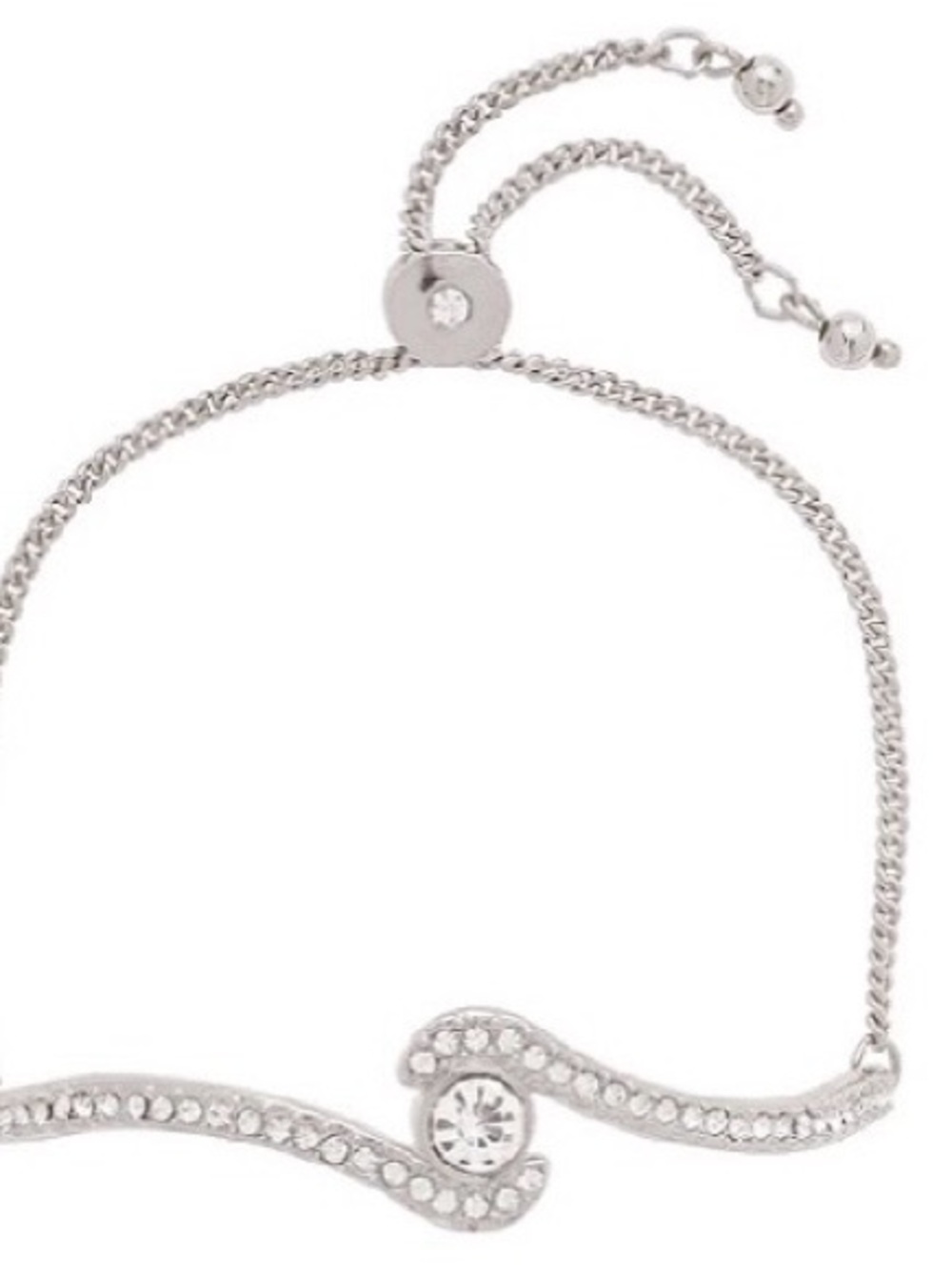 Nice & Bella Silver Crystal Wave Adjustable Bracelet